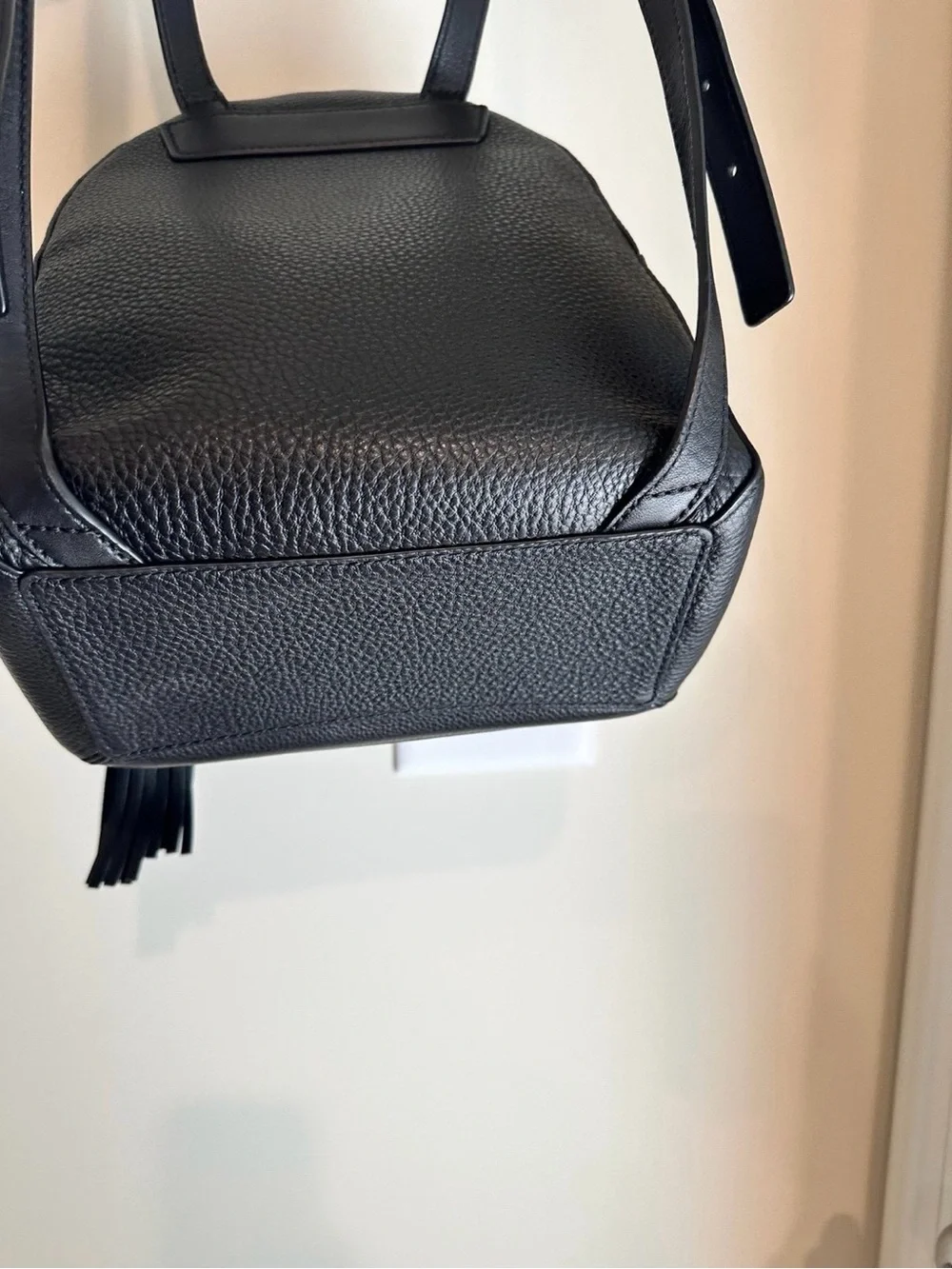 kate spade Black Pebbled Leather Mini Backpack with Gold Hardware